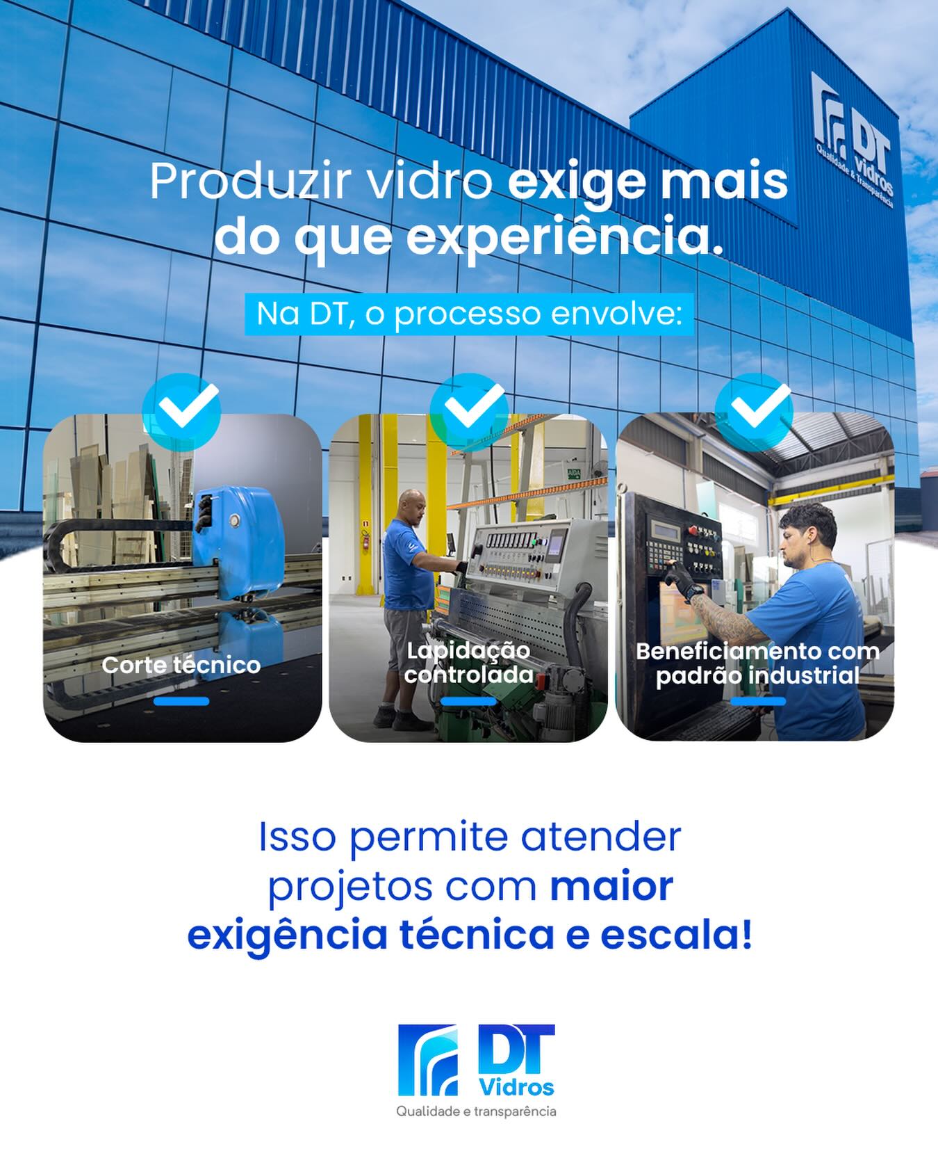 Criativo digital desenvolvido para DT VIDROS